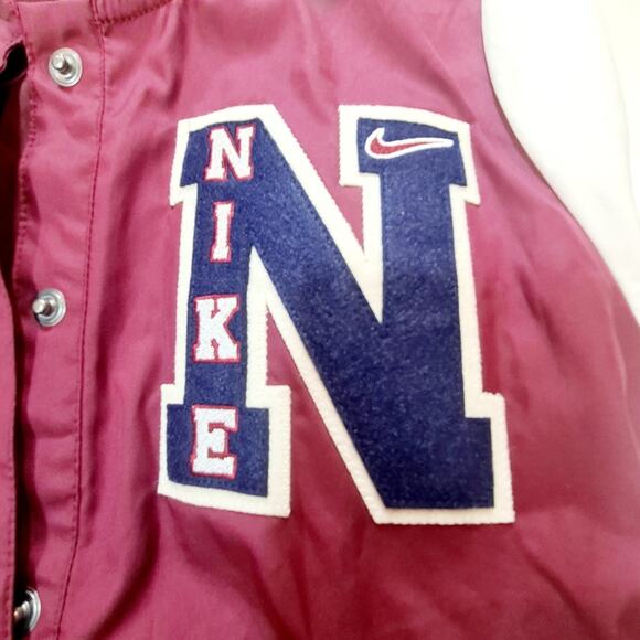 Nike NSW Varsity Jacket in Dark Beetroot & Sail - Picture 6 of 16